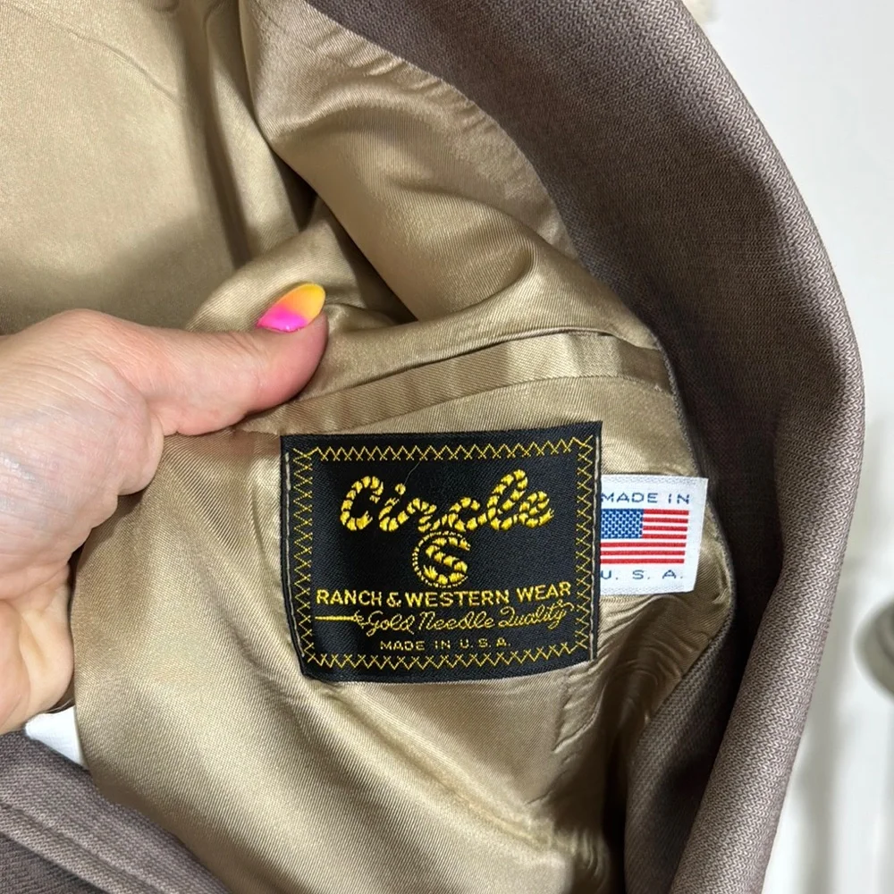 Circle S Men’s Donegal Brown Lambswool Western suit set size 42R / 36R